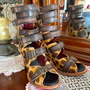 Rare, Freebird, leopard heel sandals, gorgeous, never worn